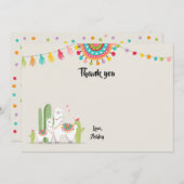 Llama Dank je kaart Douche Fiesta Cactus Mexicaans (Voorkant / Achterkant)