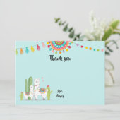 Llama Dank je kaart Douche Fiesta Cactus Mexicaans (Staand voorkant)