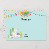 Llama Dank je kaart Douche Fiesta Cactus Mexicaans (Voorkant / Achterkant)