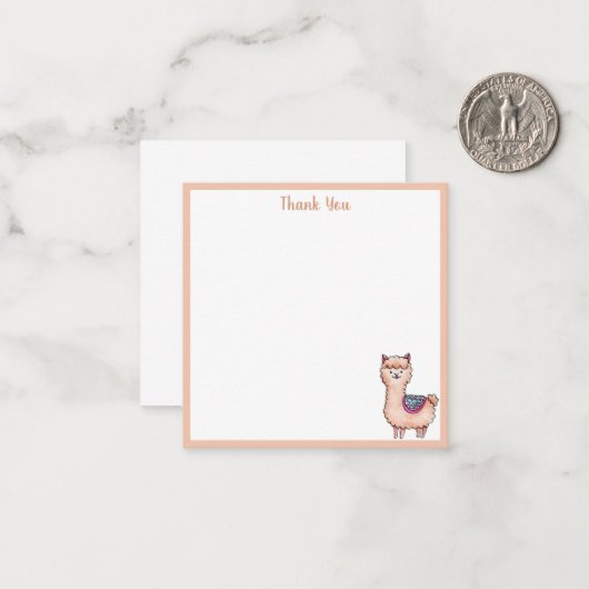 Llama Dank Je Notitiekaartje (Voorkant / Achterkant in situ)