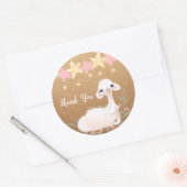 Llama Dank u Labels, Zoo Verjaardag, Douche Ronde Sticker (Envelop)