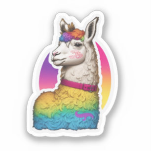 Llama Decor Delights Stick, Peel en Smile! Sticker
