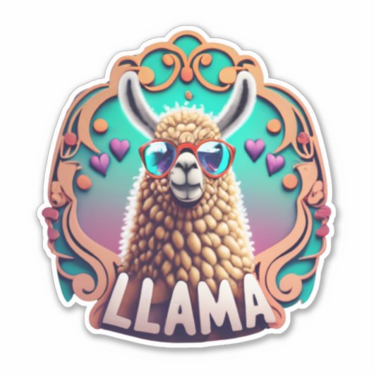 Llama Decor Delights Stick, Peel en Smile! Sticker (Voorkant)
