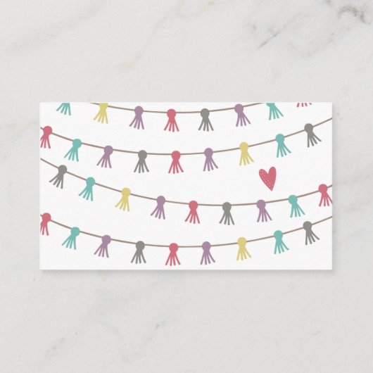 Llama Diaper Raffle Card Mint Genderneutraal Informatiekaartje (Achterkant)