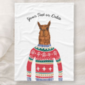 Llama die grappig met Scandinavische kerstmis woon Fleece Deken