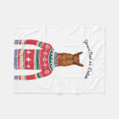 Llama die grappig met Scandinavische kerstmis woon Fleece Deken (Voorkant (Horizontaal))
