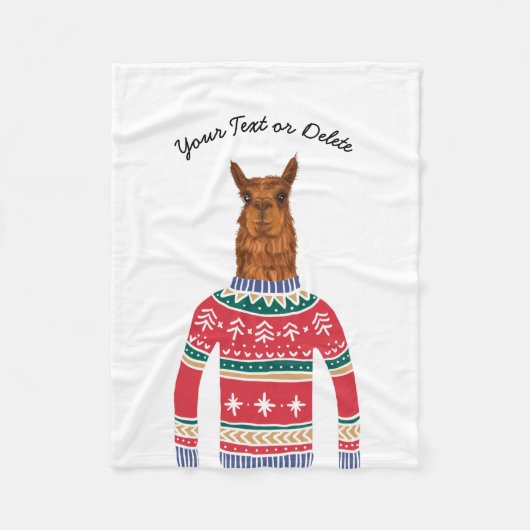 Llama die grappig met Scandinavische kerstmis woon Fleece Deken (Voorkant)