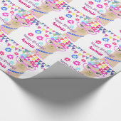 Llama diva blijvend verjaardagsdagstrappelpapier cadeaupapier (Hoek)