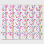 Llama diva blijvend verjaardagsdagstrappelpapier cadeaupapier (Vlak)