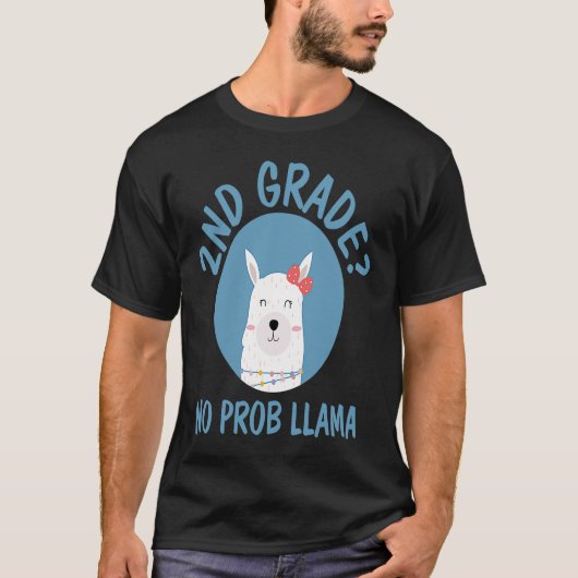 Llama-docent tweede klas terug naar school t-shirt (Voorkant)