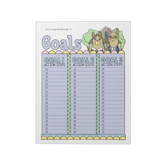 Llama Doelplanner Aangepaste Notitieblok (Linkerzijde)