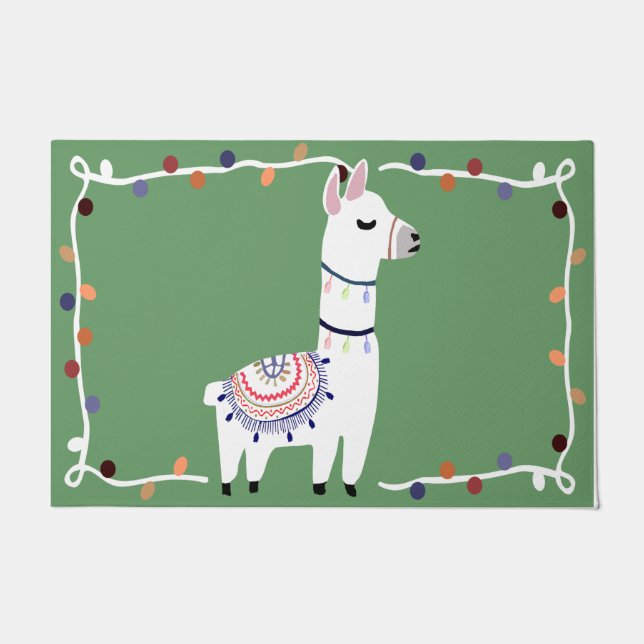 Llama Doormat, Lazy Animal Doormat Deurmat (Voorkant)