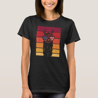 Llama Dragen Zonnebril US Flag Patriottisch 4e van T-shirt