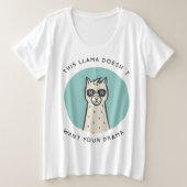 Llama Drama Grote Maat T-shirt (Design voorkant)