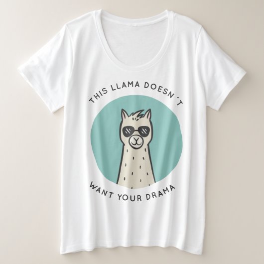 Llama Drama Grote Maat T-shirt (Design voorkant)