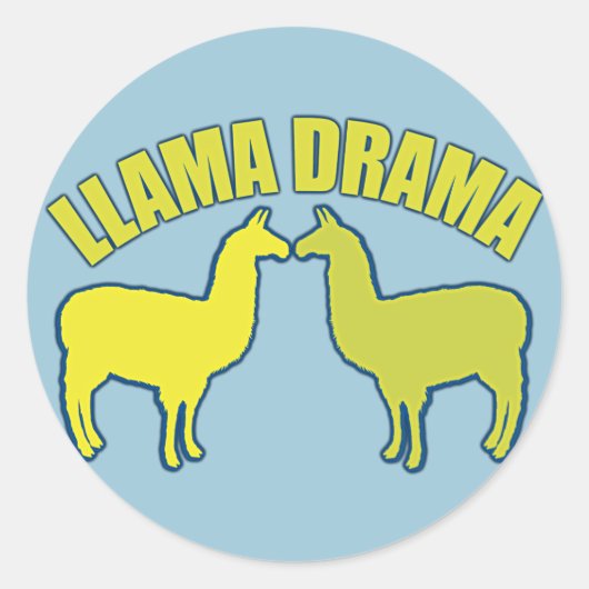 Llama Drama Ronde Sticker (Voorkant)