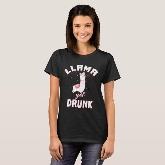 Llama Drink Bride Bachelorette Party vrouwen T-shirt (Voorkant volledig)