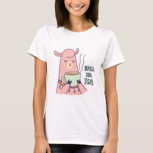 llama Drink Tea T-shirt