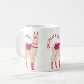 Llama, één spuug tegelijk! koffiemok (Voorkant links)