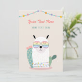 Llama Elke uitnodiging tot evenement (Staand voorkant)