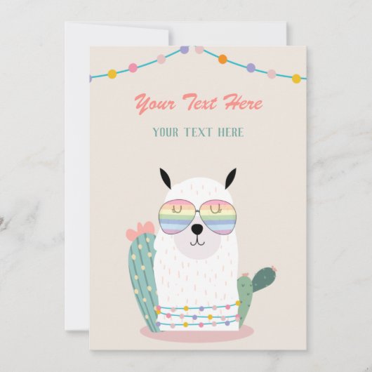 Llama Elke uitnodiging tot evenement (Voorkant)