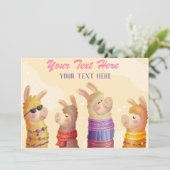 Llama Elke uitnodiging tot evenement (Staand voorkant)