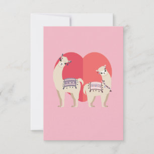 Llama en Alpaca met liefde Bedankkaart