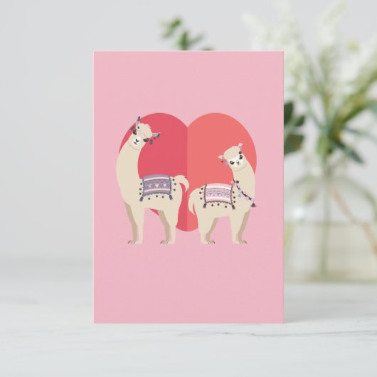 Llama en Alpaca met liefde Bedankkaart (Staand voorkant)