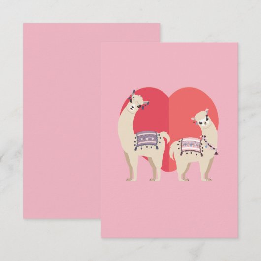 Llama en Alpaca met liefde Bedankkaart (Voorkant / Achterkant)