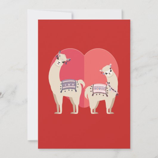 Llama en Alpaca met liefde Feestdagenkaart (Voorkant)