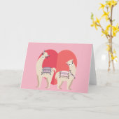 Llama en Alpaca met liefde Kaart (Gele Bloem)