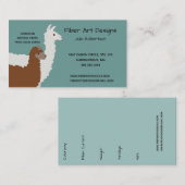 Llama en Alpaca Yarn twee met zijdes Visitekaartje (Voorkant / Achterkant)