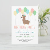 Llama en ballonnen Kinderen van Birthday Kaart (Staand voorkant)