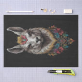 Llama En Bloem Portret, Decoupage Tissuepapier (Craft)