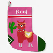 Llama en Cactus Art    - Personaliseren Kleine Kerstsok (Voorkant)