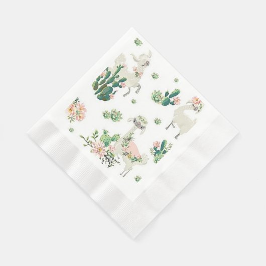 Llama en Cactus Coined Luncheon Paper Napkins Servet (Hoek)