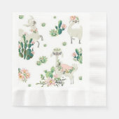 Llama en Cactus Coined Luncheon Paper Napkins Servet (Voorkant)