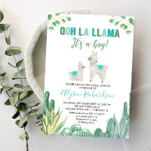 Llama en cactus jongen baby shower