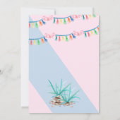 Llama en Cactus roze en blauw Geslacht onthullen Kaart (Achterkant)