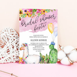 Llama en Cactus Vrijgezellenfeest Fiesta Invitatio Kaart