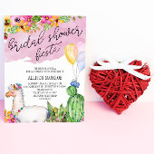 Llama en Cactus Vrijgezellenfeest Fiesta Invitatio Kaart