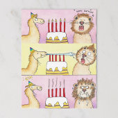 LLAMA EN LION briefkaart van Nicole Janes