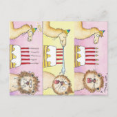LLAMA EN LION briefkaart van Nicole Janes (Voorkant)