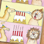 LLAMA EN LION wenskaart van Nicole Janes Kaart