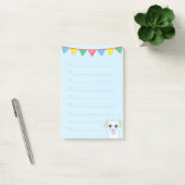 Llama en meerkleurige linten op lichtblauw gelamin post-it® notes (Kantoor)