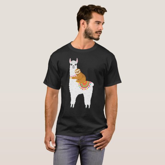 Llama en slaapstand, pyjama's slaapkleding nightgo t-shirt (Voorkant volledig)