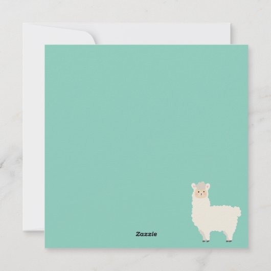 Llama en Sloth Feestdagenkaart (Achterkant)