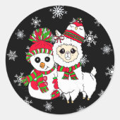 Llama en Snowman Kerst stickers (Voorkant)