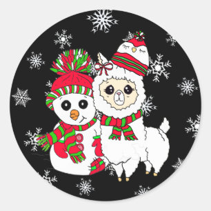 Llama en Snowman Kerst stickers