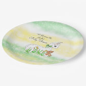 Llama en Teddy Bear Thmed Baby shower Papieren Bordje (Gekanteld)